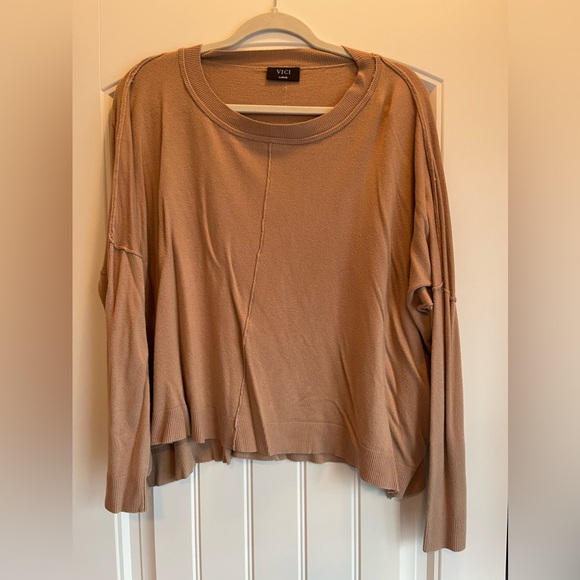 Vici Taupe Lightweight Sweater - Picture 1 of 3